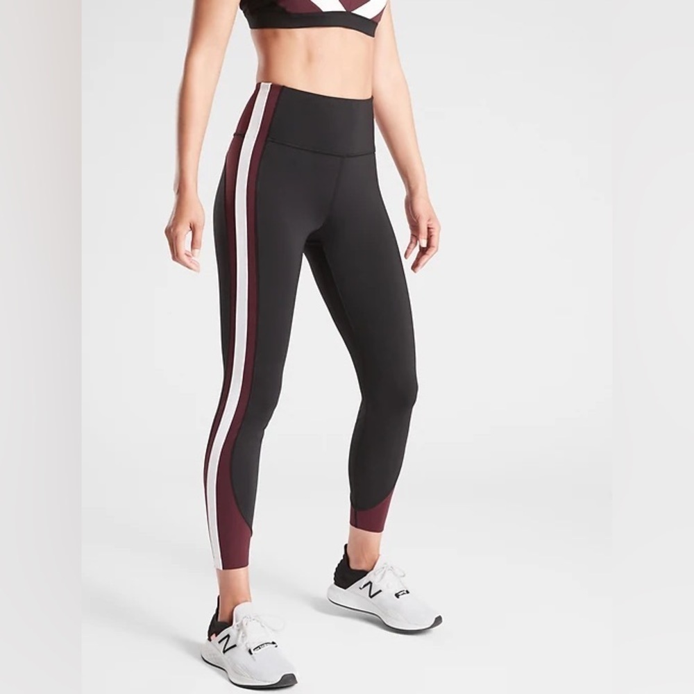 Athleta Crunch Colorblock 7/8 Tights Athletic Leggings Supersonic Size XS